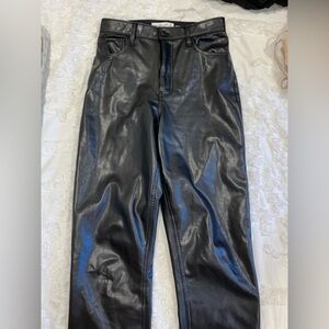 90’s Straight Ultra High Rise Curve Love Vegan Leather Pant Abercrombie